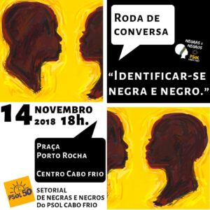 Roda de Conversa ‘Identificar-se Negra e Negro” nesta quarta(14) em Cabo Frio