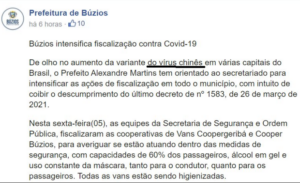 Prefeitura de Búzios faz referência xenofóbica quanto à Covid-19 e volta atrás