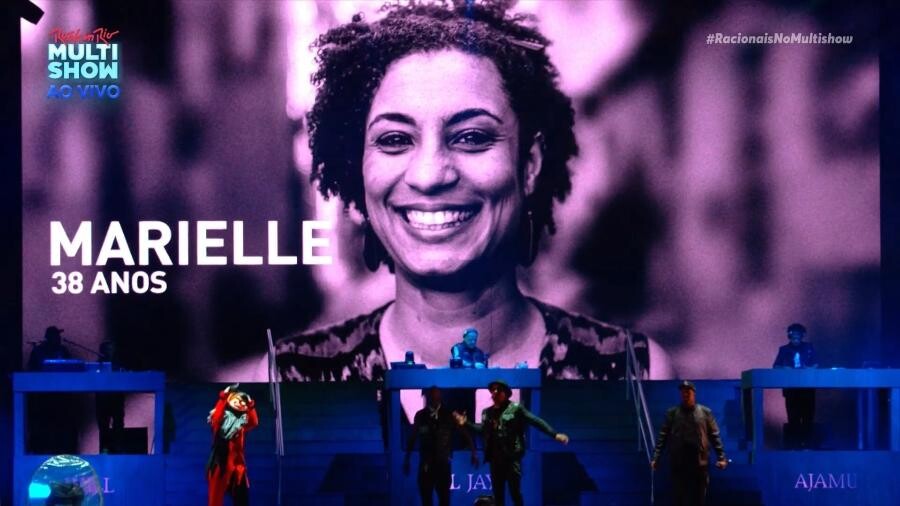 Racionais homenageiam Marielle no Rock In Rio