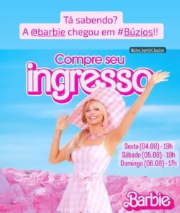 Cine Bardot em Búzios apresenta o filme Barbie no fim de semana