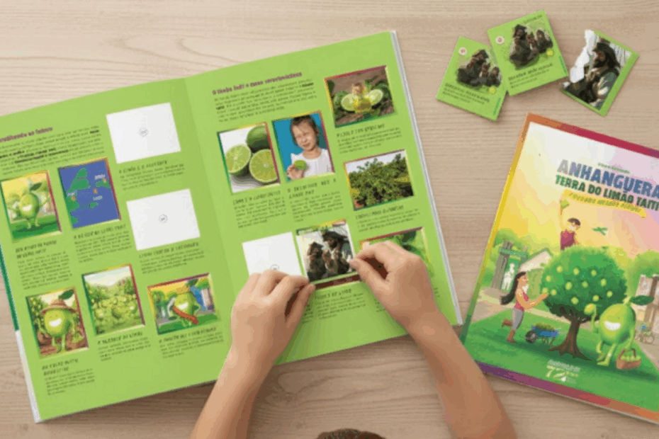 Álbum de figurinhas ensina história do Limão Taiti em Anhanguera-GO