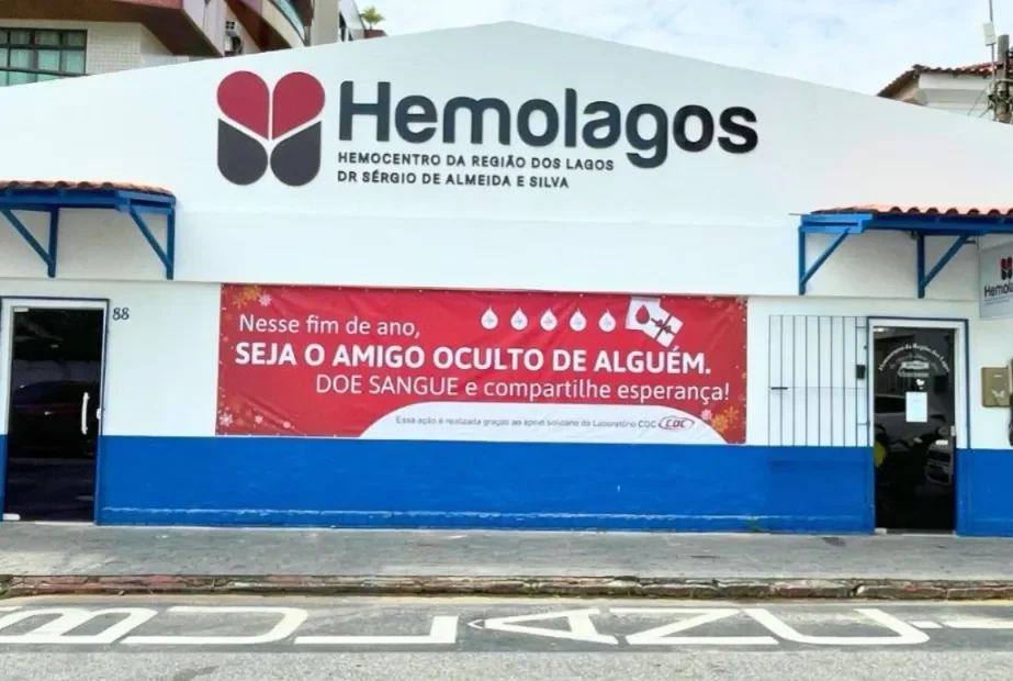 Sede do Hemolagos, responsável pelo abastecimento de sangue na Região dos Lagos.