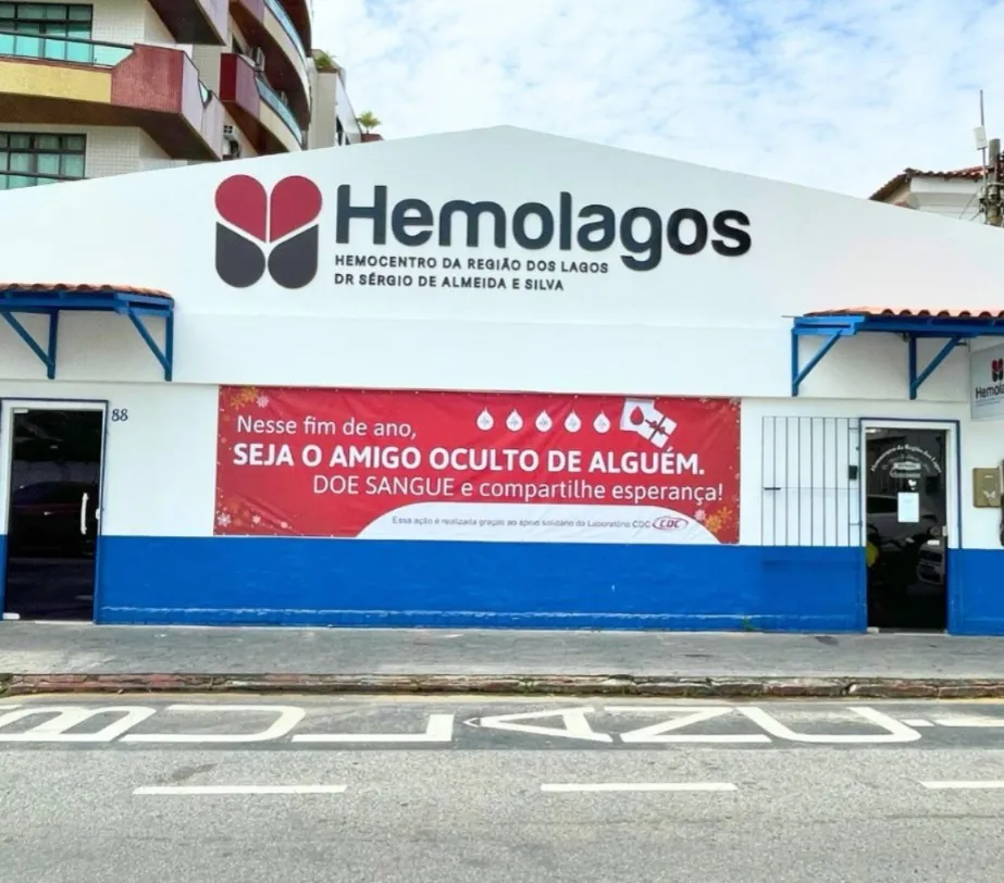 Sede do Hemolagos, responsável pelo abastecimento de sangue na Região dos Lagos.