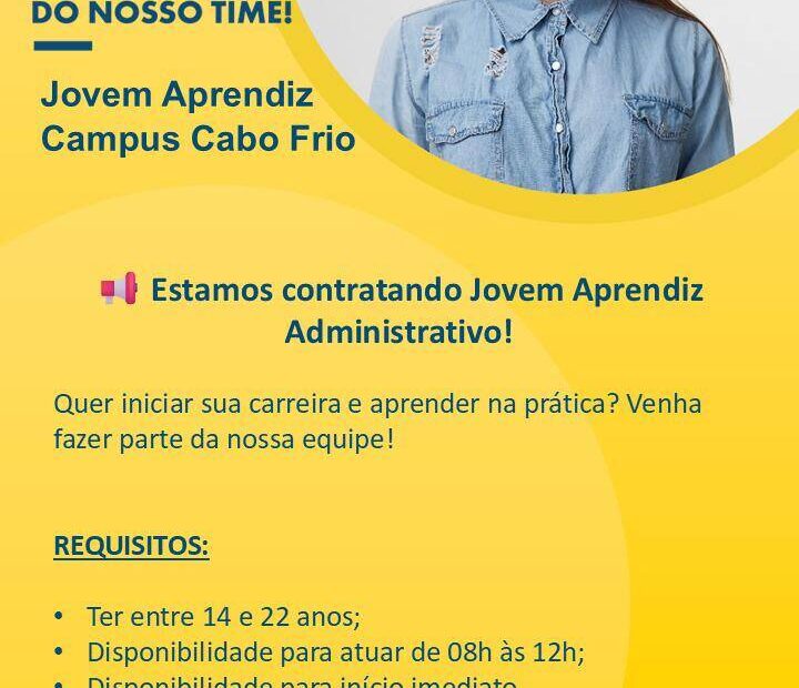 UVA abre vaga para Jovem Aprendiz Administrativo no campus de Cabo Frio com início imediato / divulgação