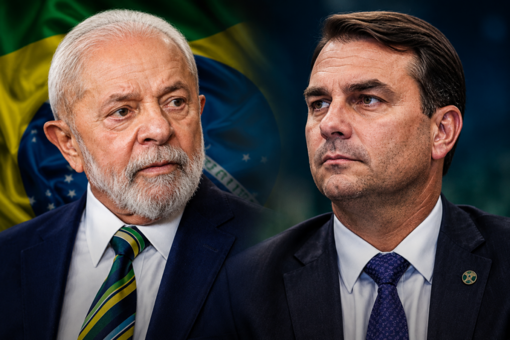 Gráfico do Datafolha mostra Lula com 46% e Flávio Bolsonaro com 44% em simulação de segundo turno