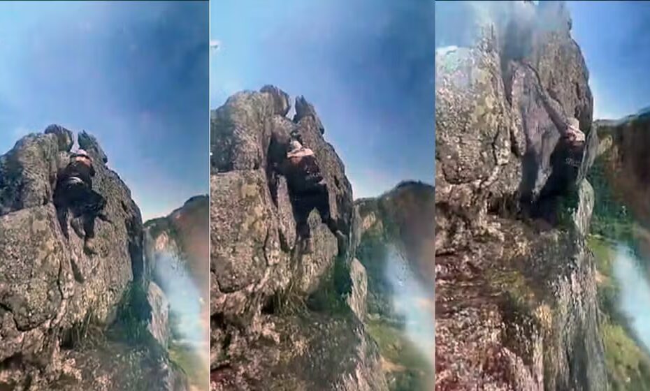 Homem de 44 anos morre após queda em trilha na Pedra do Macaco, em Maricá I Crédito da Imagem: Reprodução TV Globo