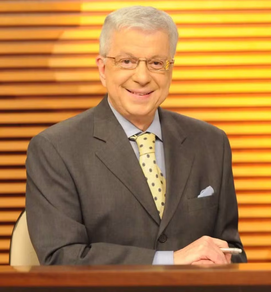Jornalista Renato Machado durante apresentação do telejornal Bom Dia Brasil, programa que comandou por mais de uma década.