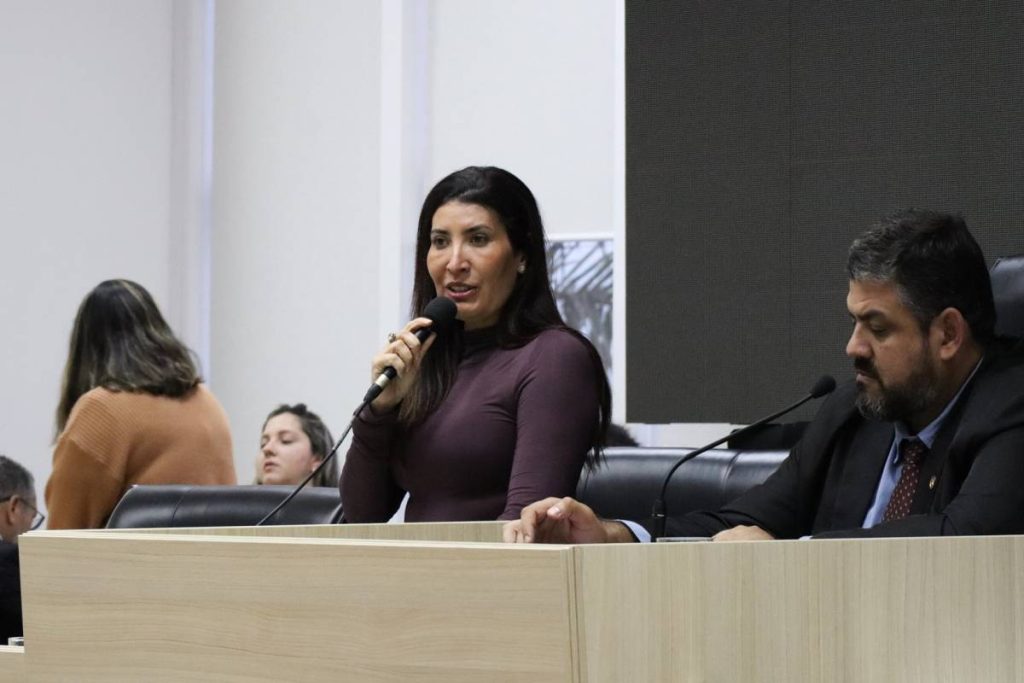 Vereadores durante sessão da Câmara Municipal de Macaé sobre políticas de enfrentamento à violência contra a mulher.