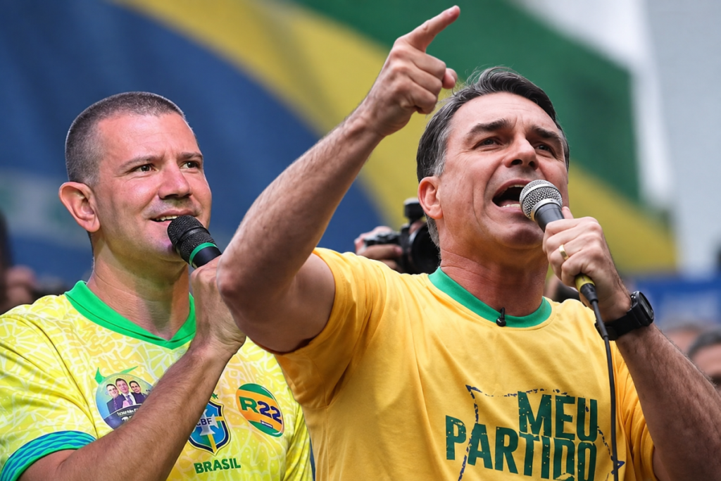 Flávio Bolsonaro e Douglas Ruas fazem ato neste sábado em Cabo Frio em meio à intensificação da campanha na Região dos Lagos I Foto: Divulgação