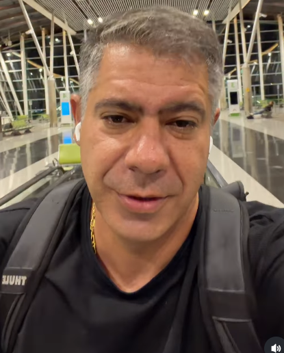 Prefeito Dr. Serginho em vídeo gravado durante o retorno de Brasília após acompanhar a apuração presidencial.