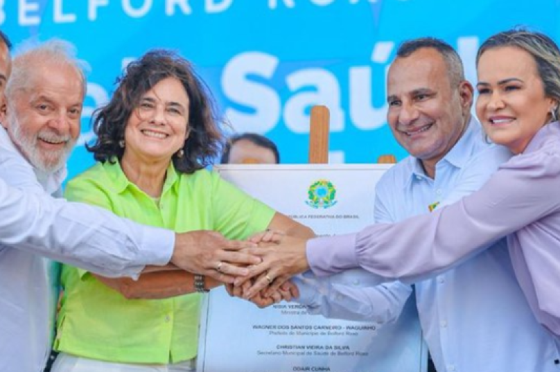 Presidente Lula e ministra da Saúde, Nísia Trinidade, durante anúncio da implantação do Hospital Oncológico de Belford Roxo / Créditos: Ministério da Saúde - Ricardo Stuckert