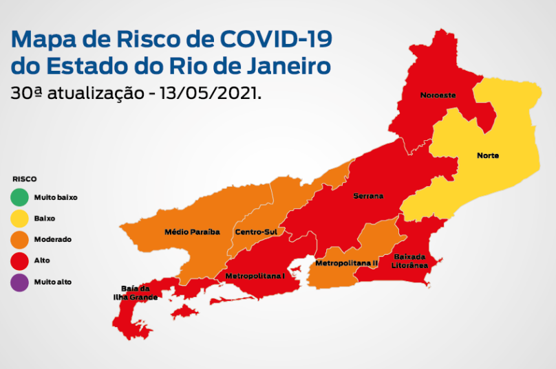 Painel indicador das regiões do estado. Imagem: SES | Divulgação.