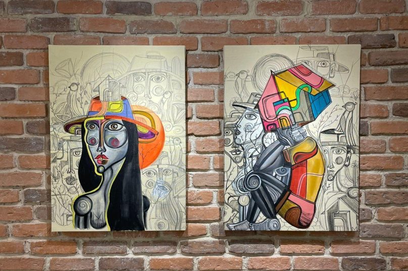 A artista renovou nas pinturas tradicionais de xilogravura. | Imagem: Arquivo Pessoal.