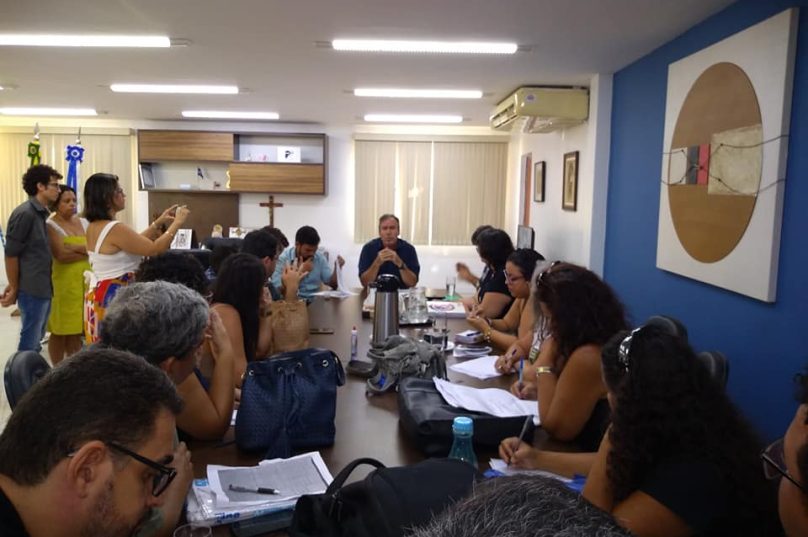 Reunião entre o Sindicato da Educação e o prefeito de Cabo Frio, Dr Adriano. Foto: SepeLagos