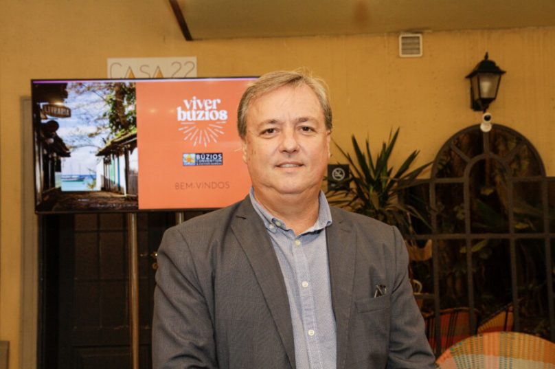 Alexandre Martins, prefeito de Búzios, na foto, durante evento de divulgação emSão Paulo do municipio como destino turistico