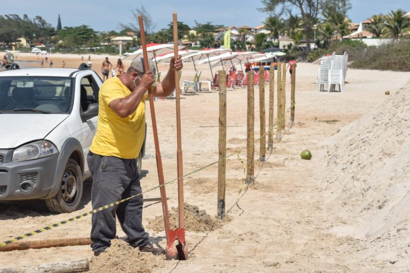 Sinalização do local de encalhe. Imagem: Prefeitura de Búzios