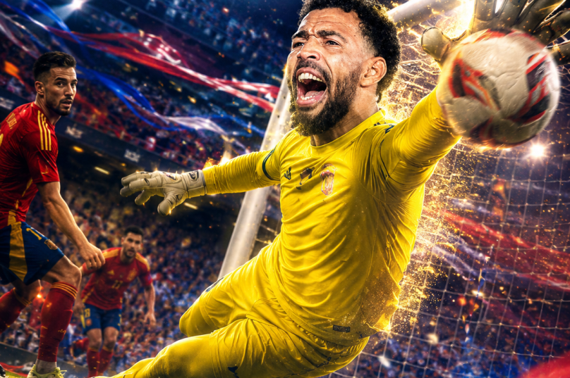 Goleiro Vozinha, de Cabo Verde, ganhou mais de 1 milhão de seguidores após mobilização da CazéTV na Copa do Mundo I Crédito da Imagem: IA