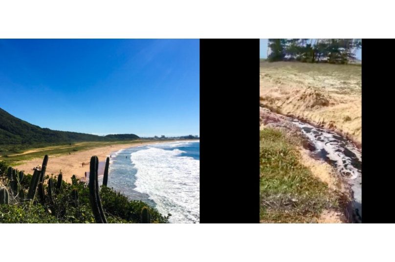 Imagem: Praia de Tucuns (Búzios) | Registros de despejo de água (Redes Sociais - 2020)