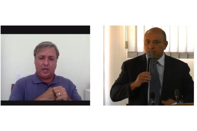 Alexandre Martins, prefeito de Búzios e Vereador Lorram. Imagens: Transmissões ao vivo