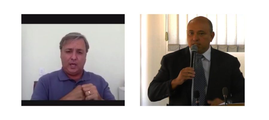 Alexandre Martins, prefeito de Búzios e Vereador Lorram. Imagens: Transmissões ao vivo