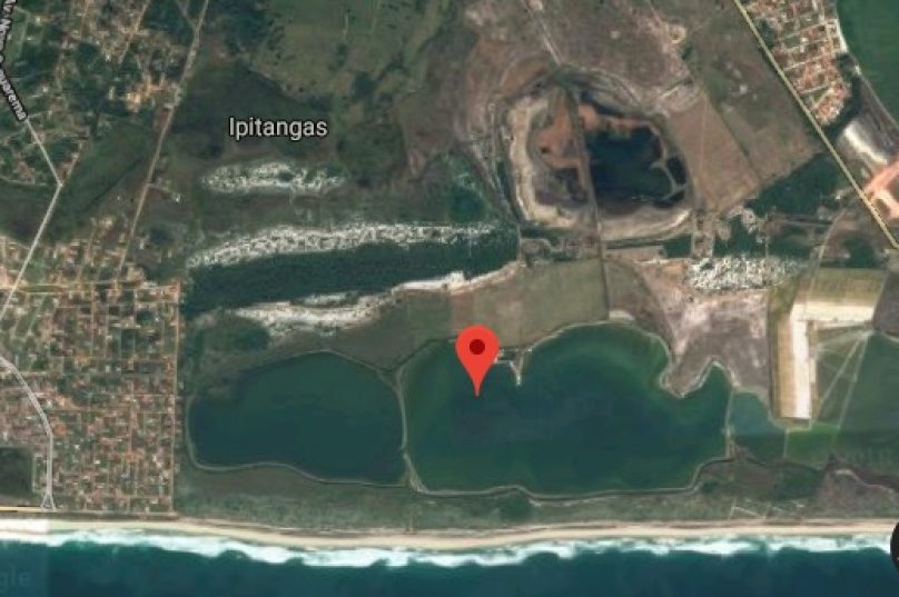 Imagem de satélite da Lagoa Vermelha em Saquarema