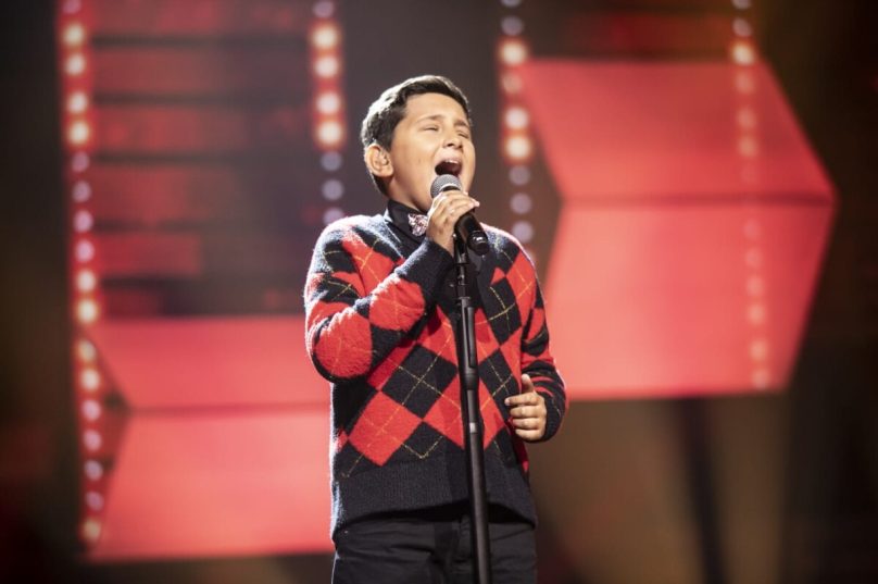 Luís Miguel no palco do The Voice Kids. Foto Divulgação.