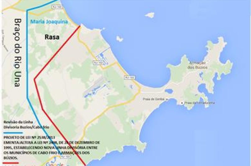 Mapa de Búzios. Imagem: Reprodução