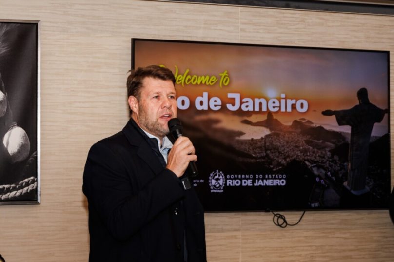 O secretário de Estado de Turismo do Rio de Janeiro, Gustavo Tutuca, deu as boas-vindas aos agentes e operadores de turismo de Nova York / Ascom Setur-RJ