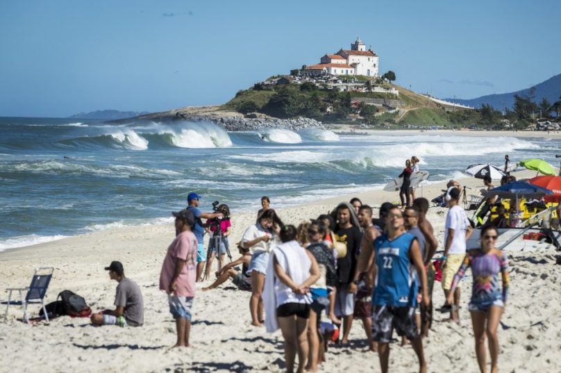 lineup freesurfing at Saquarema Beach before the start of the Oi Rio Pro 2018 in Saquarema , Brazil