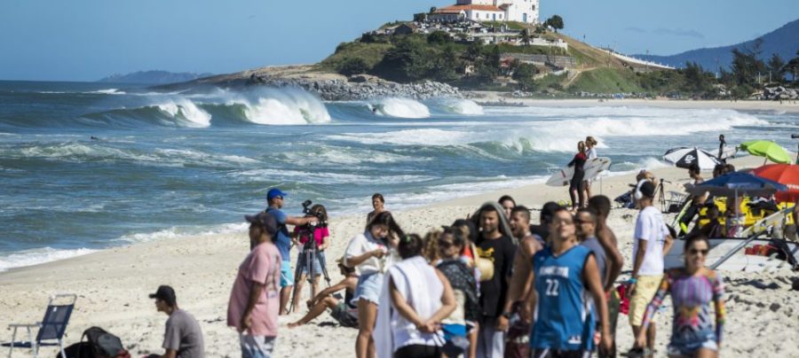 lineup freesurfing at Saquarema Beach before the start of the Oi Rio Pro 2018 in Saquarema , Brazil