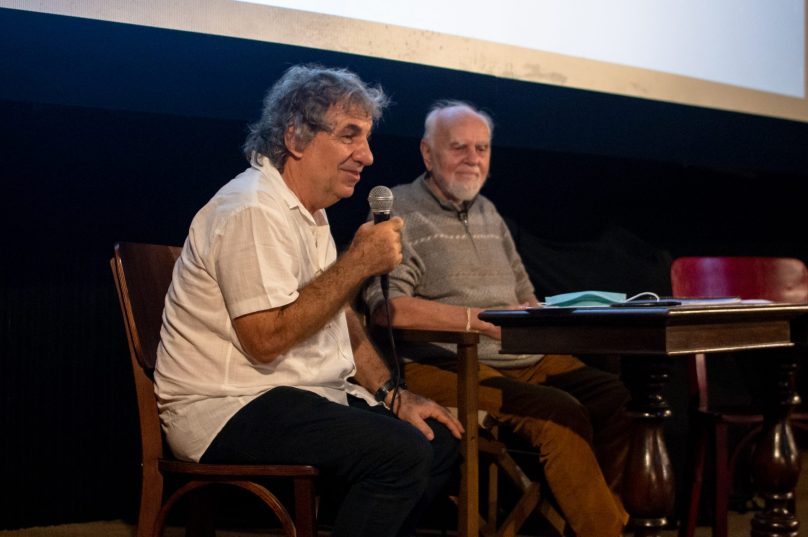 O cientista letão, Janis Arnolds Roze, e o presidente do  IEBMA, Hugo Iurcovich, colaboradores da criação da APA Pau Brasil. Foto: Matheus Coutinho.