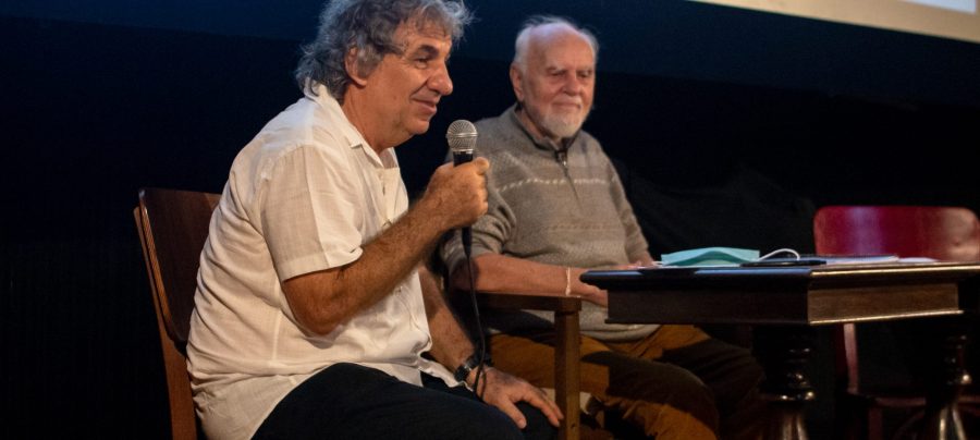 O cientista letão, Janis Arnolds Roze, e o presidente do IEBMA, Hugo Iurcovich, colaboradores da criação da APA Pau Brasil. Foto: Matheus Coutinho.