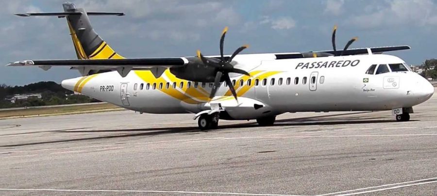 Aeronave ATR 72-500 turbo hélice da Passaredo. Foto de Diego Oliveira, Revista Aero Latina