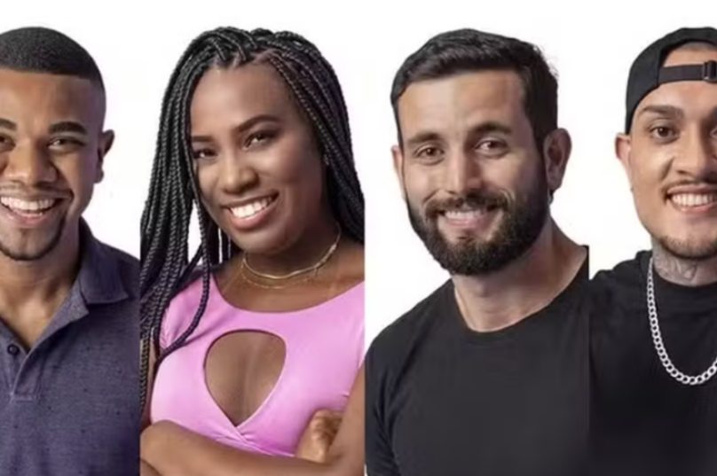 Quem está no Paredão do BBB 24? Davi, Leidy Elin, Matteus e MC Bin Laden formam a 14ª berlinda — Foto: Globo