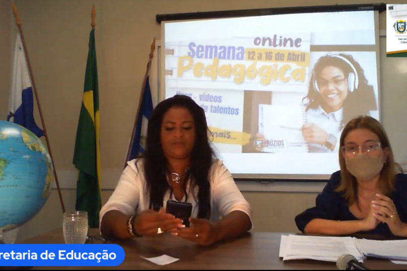 Live da Secretaria de Educação de Búzios para abertura do ano letivo. Imagem: Redes Sociais | Divulgação.