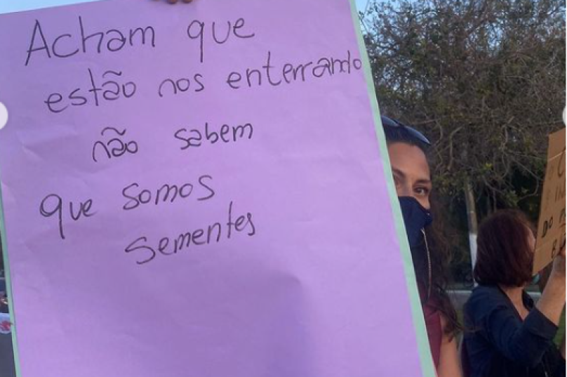 Protesto do Movimento de Mulheres da Região dos Lagos no ano passado, em Búzios.  Foto: Movimento de Mulheres Olga Benário