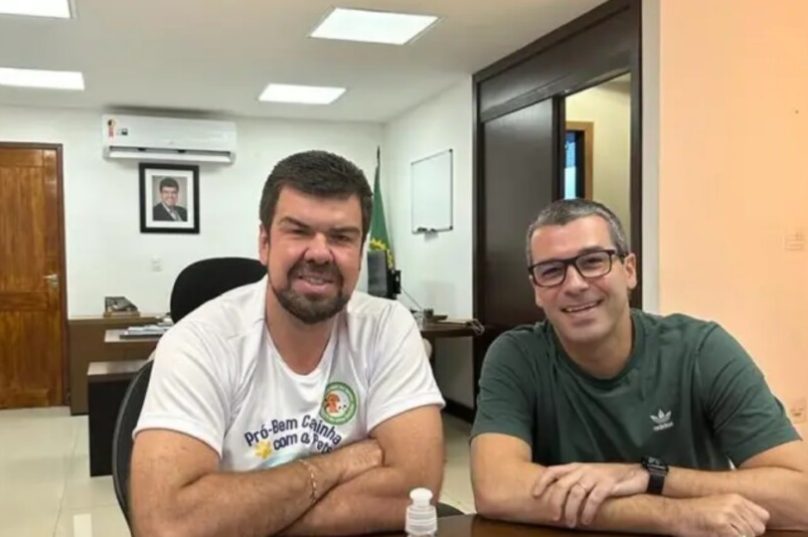 Welberth e Igor em encontro onde foi feito o convite de ingresso do PT no Governo - reprodução  divulgação
