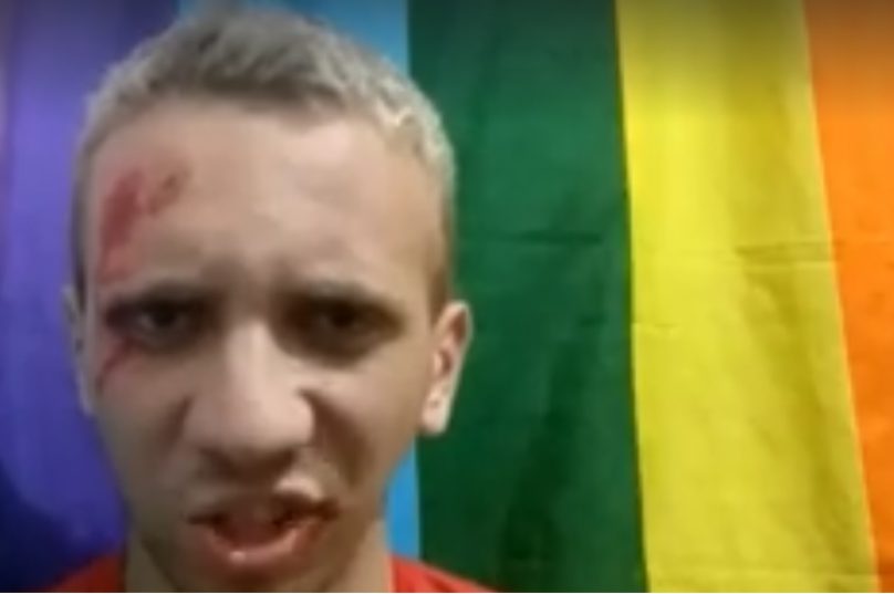 Caracterização de uma agressão. Frame retirado do vídeo publicado pelo Fernando Bertozzi, o Hector. Foto: Divulgação