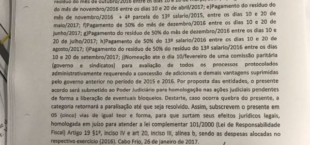 acordo sindicato servidores de cabo frio