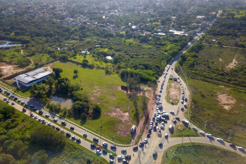 Barreira sanitária em Búzios. Imagem: Gonzalo Arselli/ Prensa de Babel