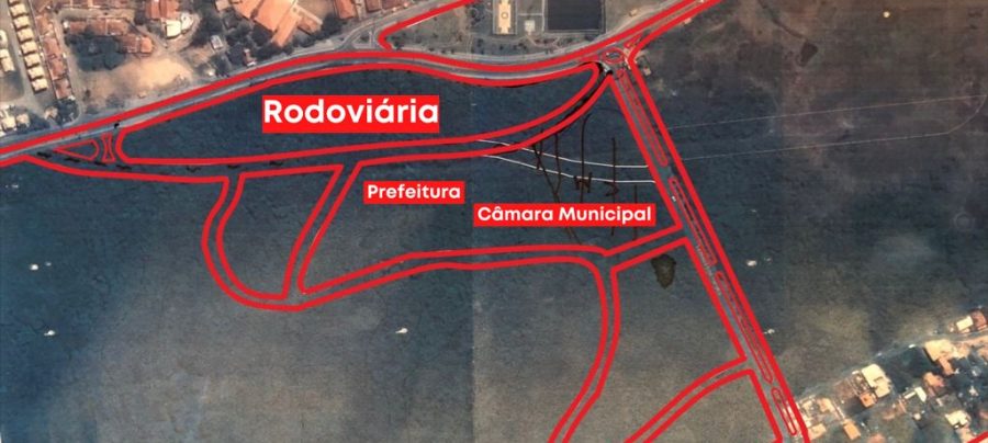 Área do Terminal Rodoviário ainda prevê localização para a Prefeitura e Câmara.