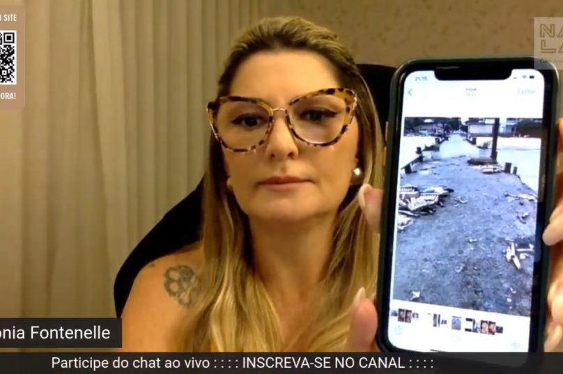 Apresentadora mostrou fotos durante a live utilizadas na matéria da Prensa. Foto Reprodução internet