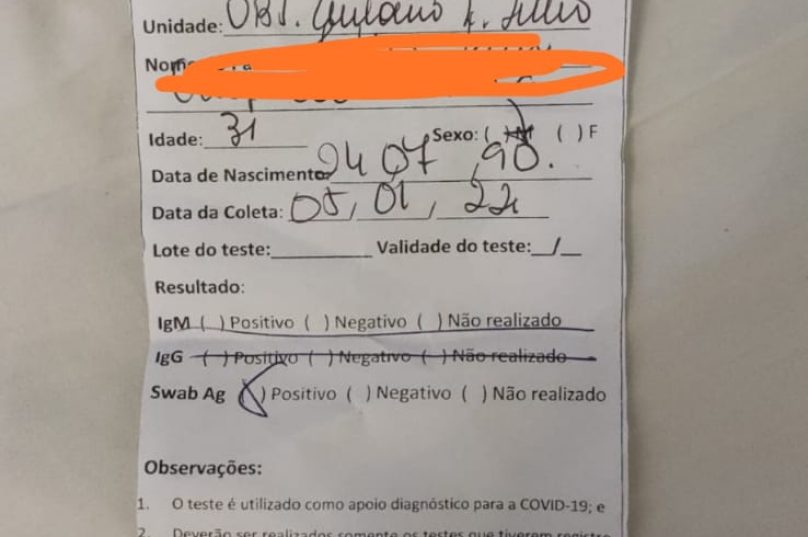 Pessoas do balneário fizeram a testagem em Cabo Frio. Foto divulgação