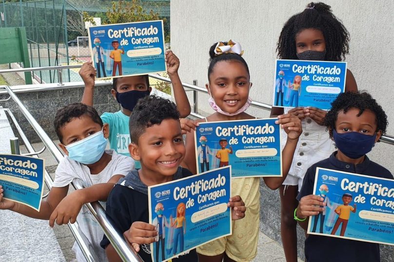 Na semana passada, 35 crianças do Quilombo de Baía Formosa foram vacinadas. Foto divulgação Associação Quilombola