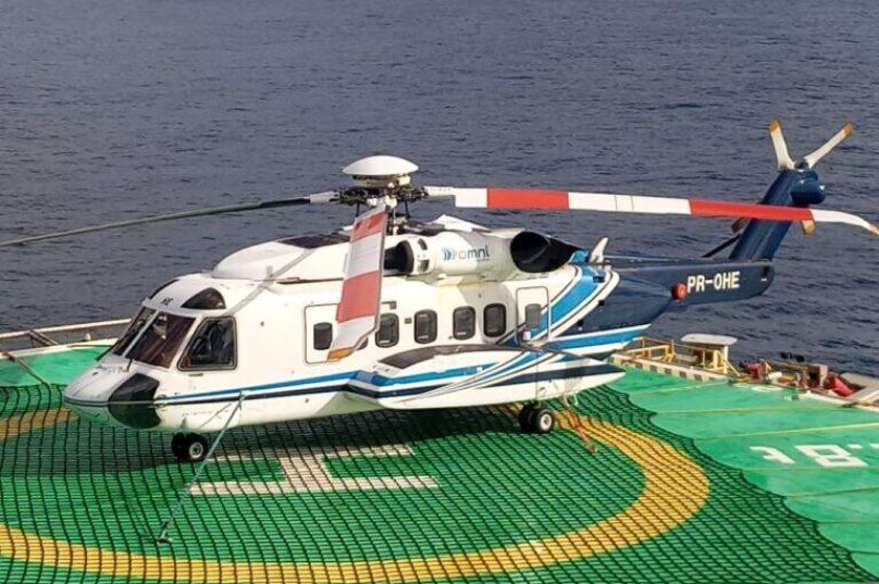 Aeronave está a mais de 48 horas no heliponto da P-51. Foto Sindipetro-NF