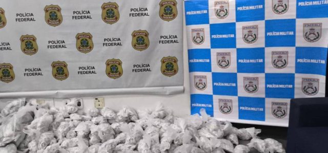 Quase 50 kg de drogas apreendidos em operação integrada entre PM, PRF e PF.