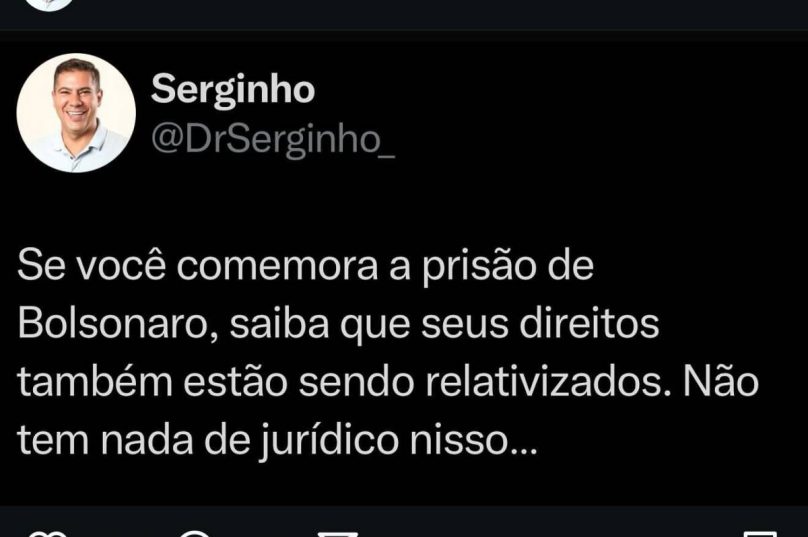 Publicação nas redes sociais do prefeito de Cabo Frio, Dr. Serginho.