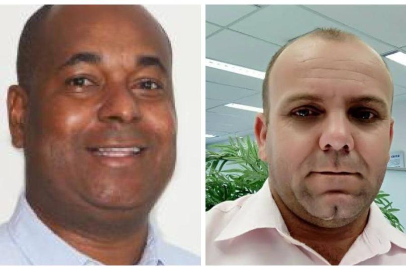 **Legenda:**
À esquerda, o vice-prefeito Leandro da Rasa; à direita, Júnior, que deixa Serviços Públicos e segue para a pasta de Obras