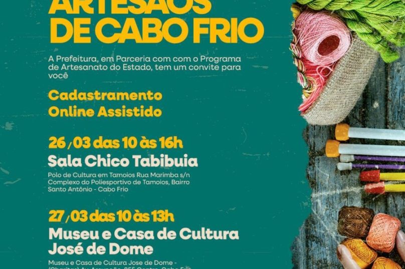 Cabo Frio abre cadastro para Carteira Nacional do Artesão nos dias 26 e 27 de março com curadoria presencial / foto divulgação