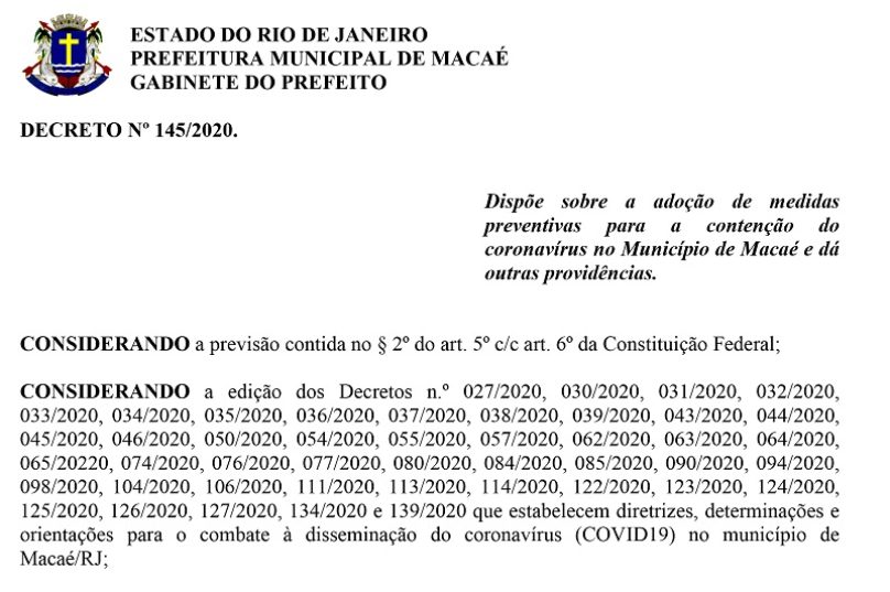 Decreto 145-2020 em preto
